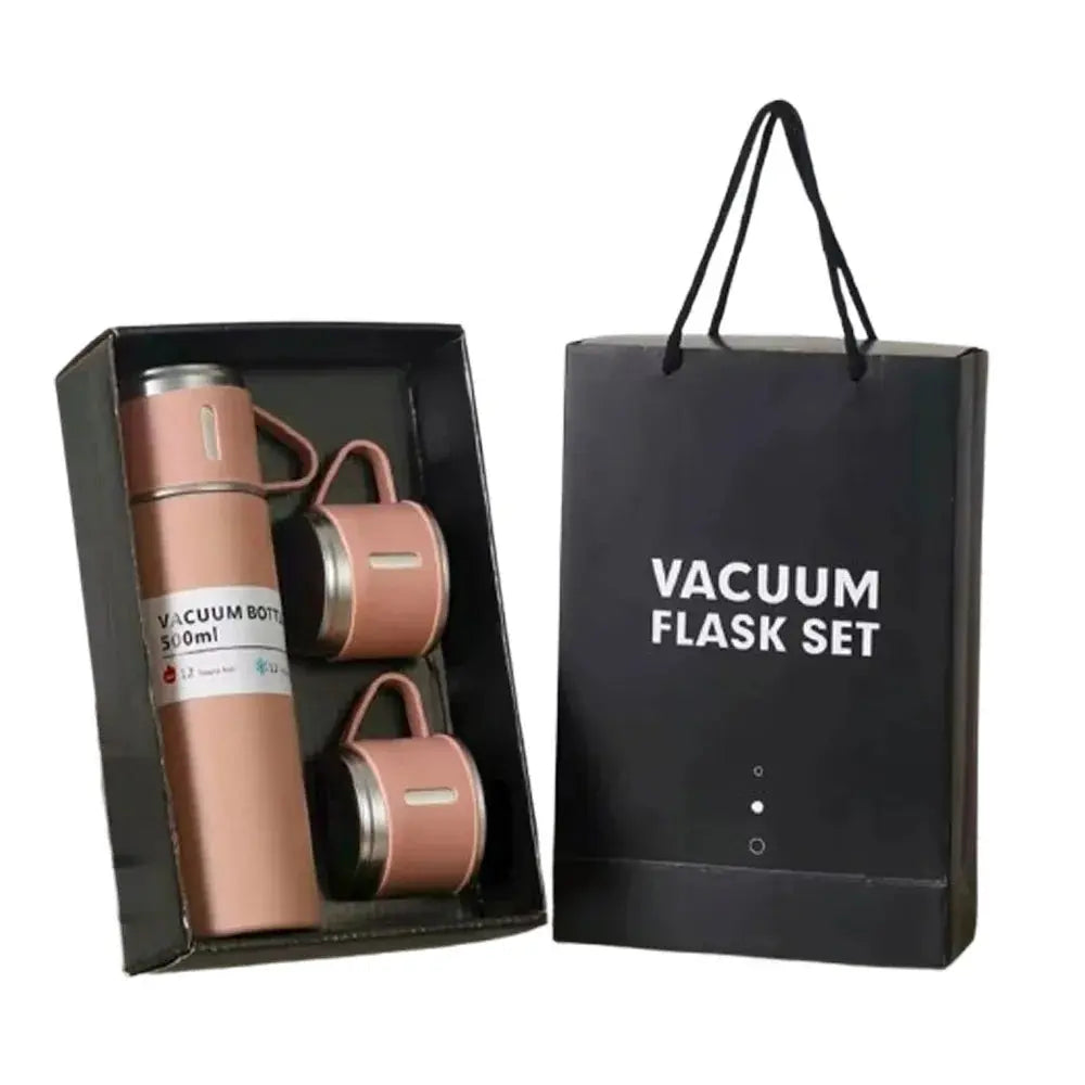 Stainless Steel Thermos Bottle with 3 Detachable Cups