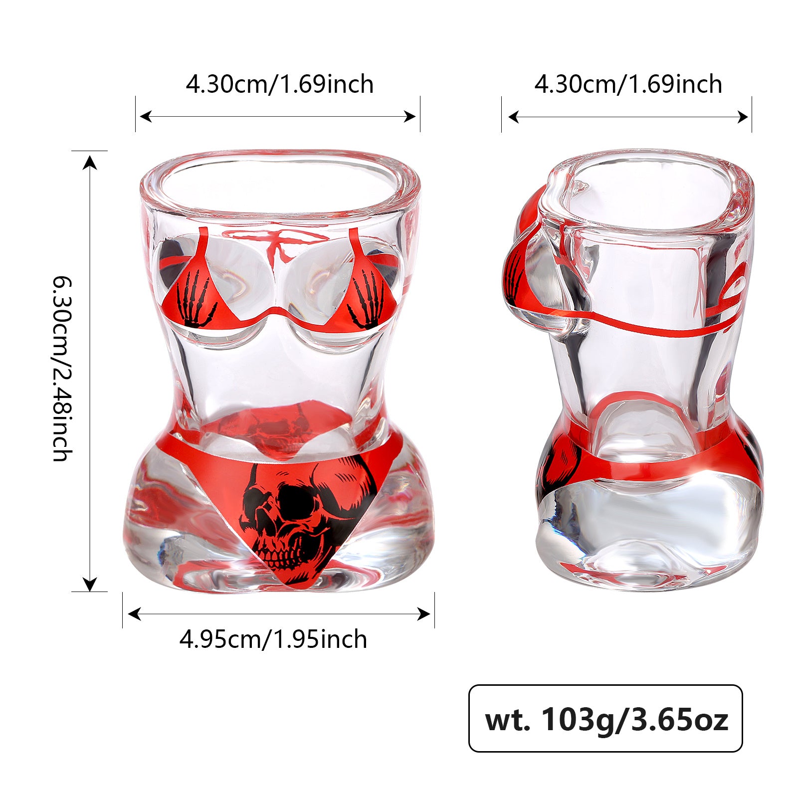 Skeleton Style Red Bikini Wine Glass Cup